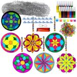 Ayhuhra 30 Sets Mandala Suncatchers Craft Kits Stained Glass DIY Window Paint Art Flower Suncatcher Kits for Spring Summer Party Activities Art Project Party Favors (Mandala)