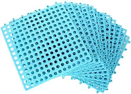 12 PCS Interlocking Non-Slip Floor Tiles, 11.8" x 11.8" Soft PVC Floor Tiles, Bath Shower Floor Mat with Drain Holes, Interlocking Drainage Tiles for Outdoor, Bathroom, Kitchen, Pool, Wet Areas