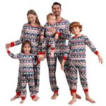 Puimentiua Christmas Matching Family Pyjamas Christmas Pajamas for Family Long Christmas Pyjamas Set Soft Christmas Cloth Cute Cartoon Holiday Sleepwear