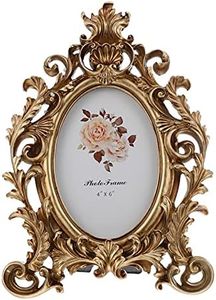 BESPORTBLE Cornice portafoto vintage oro con fiori dorati, cornice ovale anticata, per tavolo, decorazione per la casa e l'ufficio, fai da te