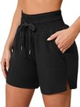 ATTRACO 6" Board Shorts for Women Tummy Control Swimming Shorts Quick Dry Water Shorts Black S