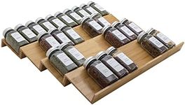 Angimio Bamboo Spice Rack Drawer Organizer - 8 Pieces Set- 9" Wide Per Piece - Combine Pieces Into 18" Wide Rack (9" or 18")
