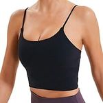 Lemedy Women Padded Sports Bra Fitness Workout Running Shirts Yoga Tank Top Black