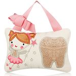 Tooth Fairy Pillow with Pocket Kids Tooth Pillow Tooth Keepsake Pouch Tooth Fairy Gifts for Girl and Boy, 3.9 x 5.9 Inches (Sweet Style)