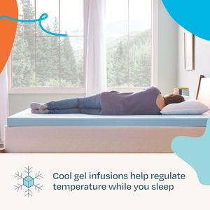 Linenspa 3-Inch Gel Memory Foam Mattress Topper, Queen Size