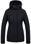 Women's Mountain Waterproof Ski Jacket Warm Winter Snow Coat Insulated Fleece Windbreaker Raincoat Black M