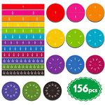 156 PCS Magnetic Fraction Tiles Circles, Educational Math Learning Manipulatives Set for Preschool Elementary School