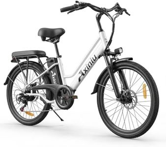 Axiniu 24 Inch Electric Bike for Adults, Step Through Ebike for Women, Peak 1000W Motor 22MPH, 48V 20AH Removable Battery Up to 70 Miles, 7 Speed Dual Shock Absorber, City Cruiser Commuter Bicycle