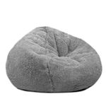 rucomfy Beanbags Hygge Faux Fur Bean Bag Chair for Adults - Extra Large Luxurious Fluffy Seating for Home Lounge and Bedroom - Arrives with Filling - 80 x 110cm (Grey)