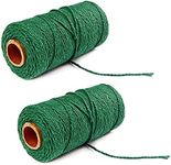 Pack of 2 Gardening Twine, 100 M x 2 MM Twine String Garden String Color Packaging Rope Gift Rope Craft String for DIY Handicraft Decoration Binding(Green)