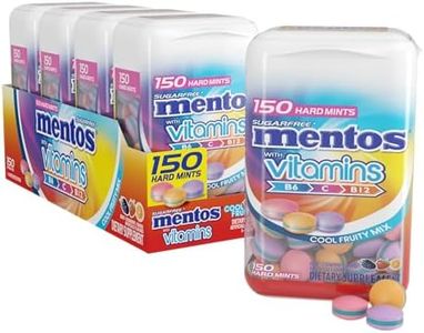 Mentos Vitamin Sugarfree Hard Mints, 150pc, Cool Fruity Mix, (Pack of 4 Bottles)