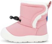 JAN & JUL Babies' Water Resistant Stay-On Snow Boots with Flexible Rubber Soles for Girls (Dusty Pink, Size 4 Toddler)