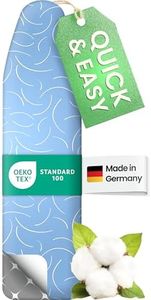 SimplySmooth Premium Bügelbrettbezug 120x40 I OEKOTEX100 I Made IN Germany I Bügeltischbezug I Komfortpolster I Bügelbezug für 115-122x35-40cm Bügelbrett Bezug für Dampfbügelstation I Größe M