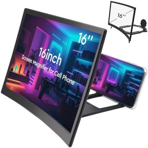 Screen Magnifier for Cell Phone, 2025 New Mobile Phone Screen Magnifier, 3D HD Mobile Magnifier Projector Screens, Foldable Phones Stand with Screens Amplifier Supports All Smartphones (16 inch)
