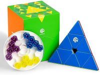 GAN Pyraminx 60 Magnets, Speed Magnetic Pyramid Puzzle Stickerless Triangle Cube GES+(UV Coated,Enhanced)