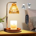 Nulmvic Candle Warmer Lamp with Timer & Dimmer-Electric Candle Lamp Warmer Adjustable Height Scented Wax Lamp Warmer with 2 Bulbs for Mothers Day for Mom Home Decor