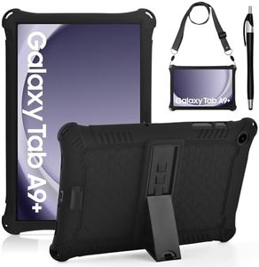 KATUMO Funda Compatible con Samsung Galaxy Tab A9+/ A9 Plus 11 Pulgadas 2023 SM-X210/ X216/ X218 Silicona a Prueba Funda Niños para Tab A9+ 11" Cover,con Cinturón de Hombro y Pluma Táctil