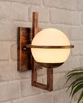 Twilight Rustic Wall Light Fixtures, Oil Rubbed Rust Finish Indoor Vintage Wall Sconce Industrial Lamp Fixture Glass Shade (Frost Globe)-AC