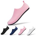 Racqua Water Shoes Yoga Quick-Dry Beach Lightweight Swim Pool Sea Surf Shoes Weitsuit Non Slip Breathable Aqua Wet Socks for Men Women Pink EU40/41=UK7.5/8