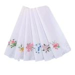 Cotton Embroidery Ladies' Vintage Floral Lace Handkerchiefs for Wedding Party (6 pack)