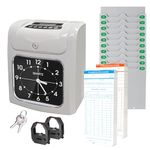 ASSUR Employee Punch Time Clock Bundle with 100 Punch Cards, 2 Ribbons, 1 Time Card Rack, 2Keys, Punch Tracker for Small Business Office Factory (Analog)