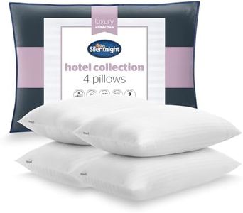 Silentnight Hotel Collection Pillows 4 Pack - Luxury Hotel Quality Pillows Soft Medium Support for Back and Side Sleepers Comfy Supportive - Hypoallergenic and Machine Washable - Pack of 4