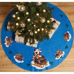 Santa & His Sleigh Tree Skirt Felt Applique Kit-43" Round