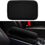 Amiss Auto Center Console Pad, PU Leather Car Armrest Seat Box Cover Protector, Universal Waterproof Non Slip Soft Center Console Armrest Pad for Most Vehicle, SUV, Truck, Car (Black)