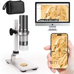 Ninyoon 4K Microscope with Professional Stand + Case for iPhone Android PC, 50-1000X Digital USB Microscope Endoscope HD Camera for All Cellphones iPad Android Tablet Windows Mac Chrome Linux