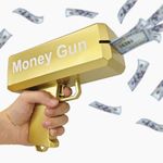 Newest Super Gun Shooter Playing Spary Make it Rain Cash Gun Prop Bill Dispenser Shooter (Gold)