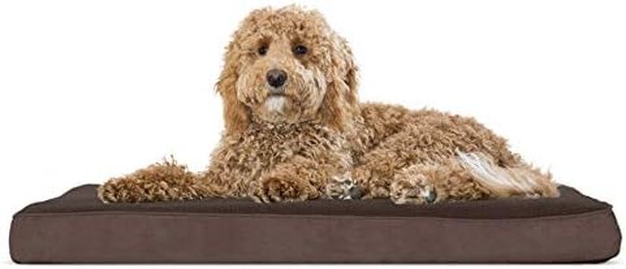 Furhaven Pet Dog Bed | Deluxe Orthopedic Terry & Suede Snuggle Mattress Pet Bed for Dogs & Cats, Espresso, Large
