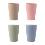 IRIDA NATURALS MultiColour Wheat Straw Unbreakable Tea Cups Set of 4-300ML, Lightweight, Eco-Friendly Chai Cup Set, Reusable, Freezer and Microwave Safe Coffee Cup for Tea, Juice, Water & Soda Serving