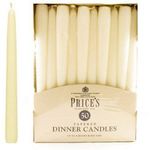 Prices Candles TDC005016 Tapered Dinner Candle Unwrapped, Pack of 50, Ivory