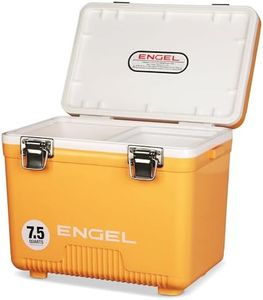 Refurbished- Engel UC7 7.5qt Leak-Proof, Air Tight, Drybox Cooler and Small Hard Shell Lunchbox for Men and Women in Iced Mango