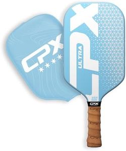 CPX Ultra Series Fiber-Reinforced Friction Surface Pickleball Paddle - 16mm Polypropylene Honeycomb Core, Lightweight for Speed (Azure)