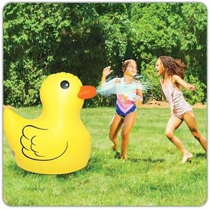 BigMouth Inc Inflatable Yellow Ducky Kids Yard Sprinkler - Cute 2-Foot Inflatable Duck Sprinkler, Easy to Wipe Down, Inflate/Deflate, Transport, and Store