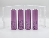 4x SAM INR18650 35E - 3500mAh 8A CDR/13A max - Rechargeable Li-Ion 18650 Flat-Top Battery. Recent Batch. Carry case included. Only available SAM 35E on Amazon UK