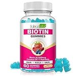 Biotin Hair Growth Supplement 10,000 mcg 60 Gummies - Chewable Supplement for Healthy Skin, Hair & Nails - Hair Vitamins for Growth and Hair Loss with Coconut Oil, Vitamin B6, C, & E