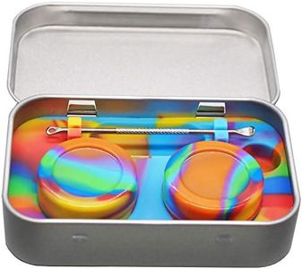 Vitakiwi Portable Silicone Carving Travel Tin Kit with Non-stick 5ml Concentrate Containers (Rainbow)