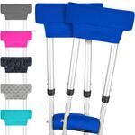 Vive Crutch Pads - Padding for Walking Arm Crutches - Universal Underarm Padded Forearm Handle Pillow Covers for Hand Grips - Soft Foam Armpit Bariatric Accessories for Adults, Kids (1 Blue Pair)