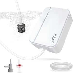Boxtech Aquarium Luftpumpe,2W leise Sauerstoffpumpe, 1 Ausgänge, Membranpumpe für kleine Aquarien bis 80L, stabile Luftversorgung für Fischbecken