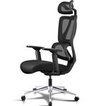 MELOKEA Ergonomic Office Chair with Auto-chasing Lumbar Support 3D Arm Widened Headrest Spring Seat Cushion Patented Weight-sensing Base 133° Lock Solidly Built Mesh, EN1335 Standard