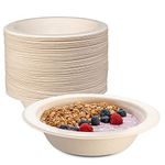 [16 oz. - 125 Pack] 100% Compostable Heavy-Duty Paper Soup Bowls, Eco-Friendly Disposable Sugarcane - Kraft