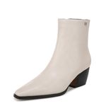 Franco Sarto Women's Western Ankle Boot, Chalk White Leather, 6