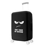kwmobile Travel Luggage Suitcase Cover - Protector for Luggage Suitcase (L) - Don't Touch My Suitcase, White/Black