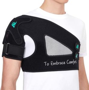 KD Shoulder Support Brace: Shoulder Stability Brace for Torn Rotator Cuff, AC Joint Pain Relief, Dislocation, Tendonitis, Arthritis - Shoulder Braces for Men/Women with X-Strap Support System