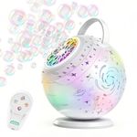 Bubble Machine with Remote Control, Standing Bubble Machine with 90° or 360° Rotation &7 LED Lights, 1200mAh Rechargeable Battery,Bubbles for Kids for Weddings Birthday Parties Outdoor Activities