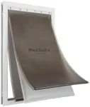 PetSafe Extreme Weather Aluminum Dog Door, Energy-Efficient, 3 Flaps for Insulation, for Exterior Doors, Built for Extreme Weather (White - Extra Large)