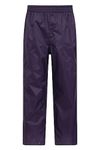 Mountain Warehouse Pakka Kids Waterproof Rain Pants - Boys & Girls Purple Kids 9-10 Yrs (128-140 cm)