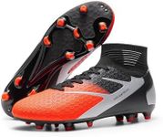 DREAM PAIRS Men's High Tops Lace Up Soccer Cleats, Lightweight Professional Athletic Football Cleats Mens Athletic Shoes for Training Soccer,Size 6.5,Orange,SDSC2407M